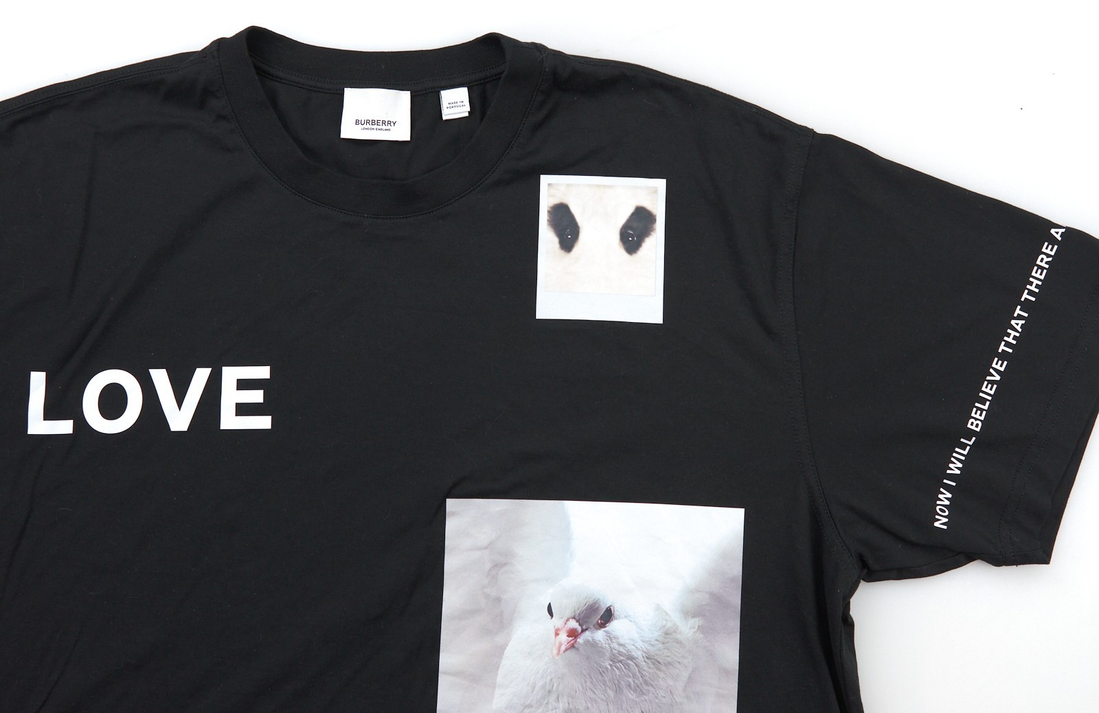 Burberry Love Montage Print T-Shirt Mens Size Small S Oversized Tee Short Sleeve