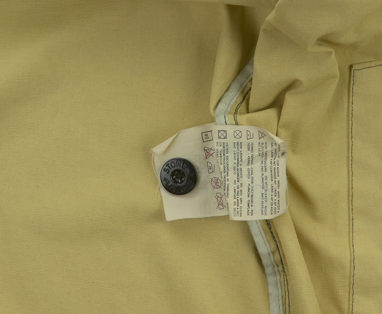 Stone Island Laminated Jacket Mens Size XL Khaki Coated Cotton 1999 VTG ITALY - Image 13