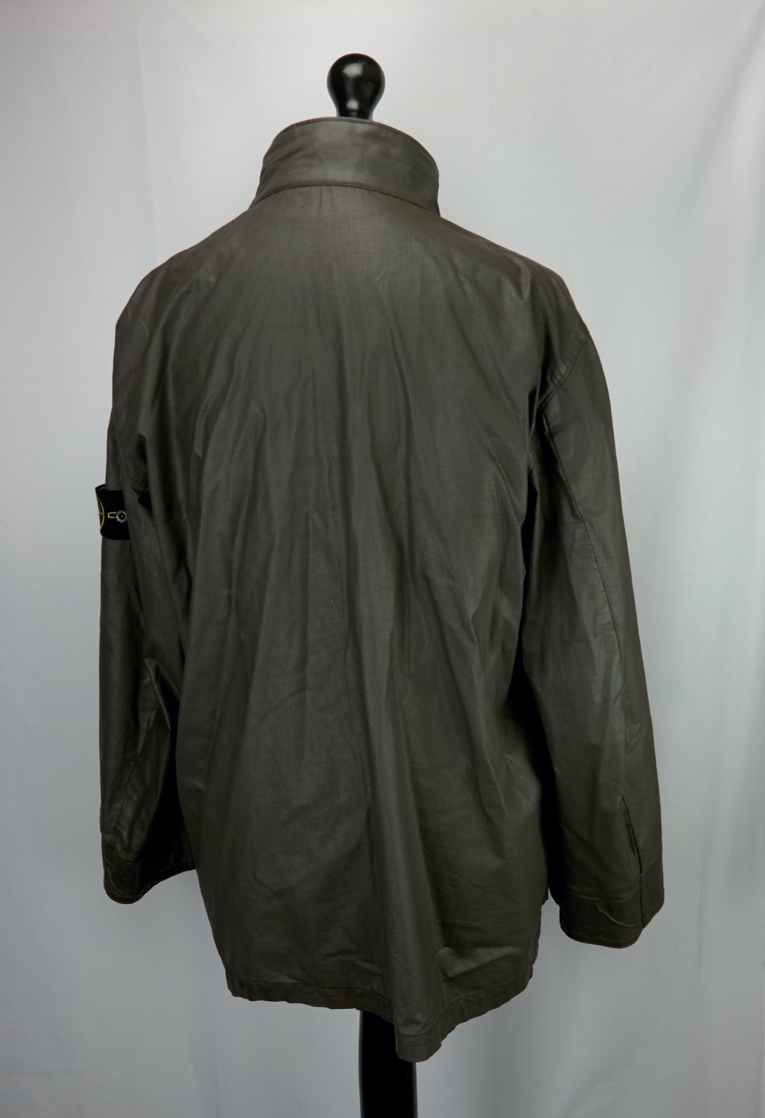 Stone Island Laminated Jacket Mens Size XL Khaki Coated Cotton 1999 VTG ITALY - Image 4