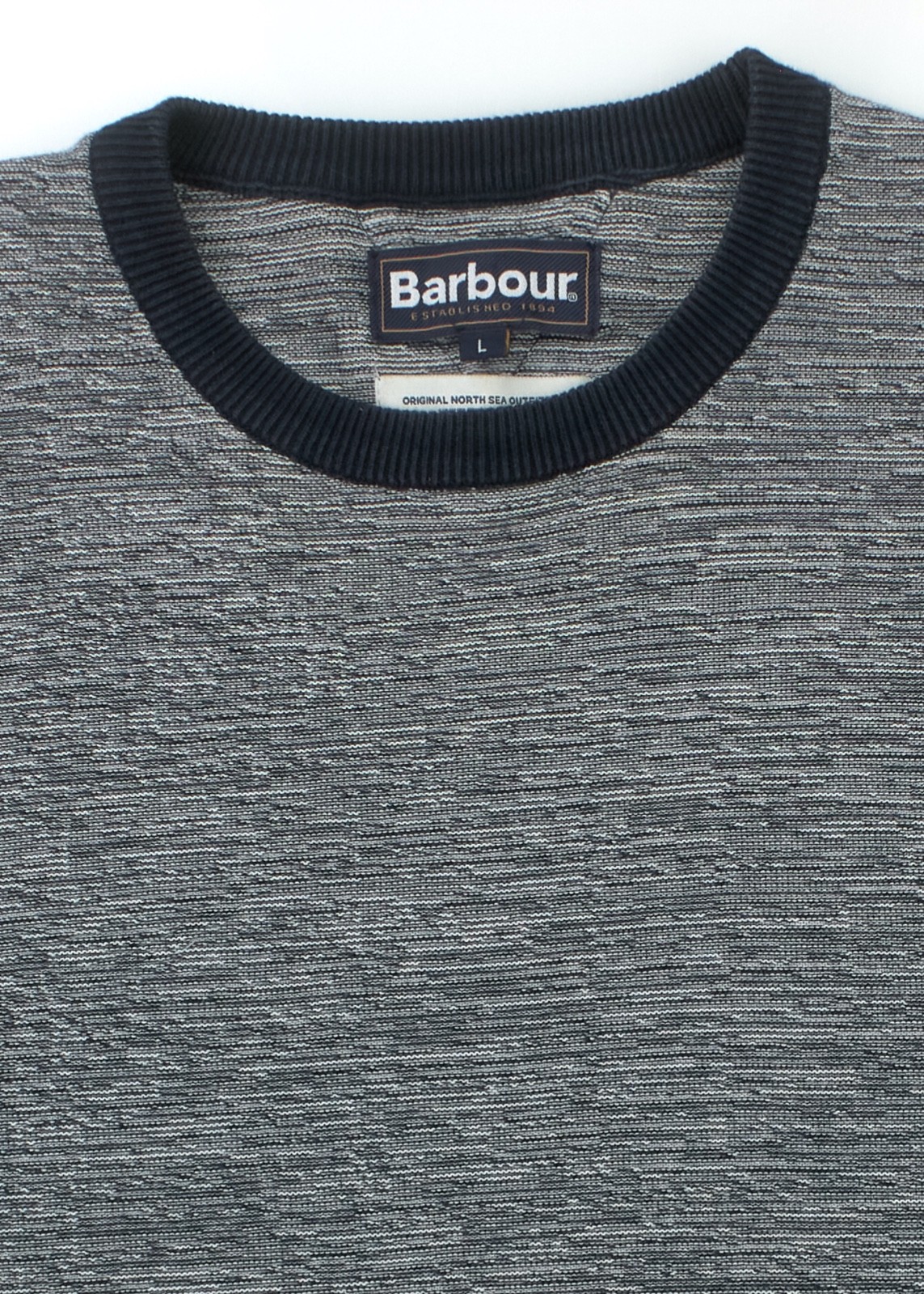 Barbour Bower Jumper Men's Size L Large Crew Cotton Knit Pullover Marl Sweater